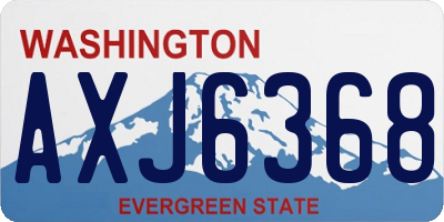 WA license plate AXJ6368