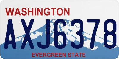 WA license plate AXJ6378