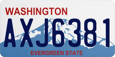 WA license plate AXJ6381