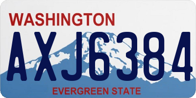 WA license plate AXJ6384