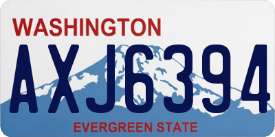 WA license plate AXJ6394