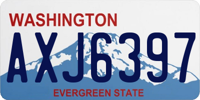 WA license plate AXJ6397