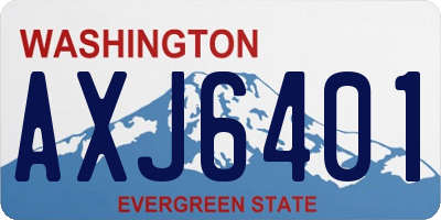 WA license plate AXJ6401