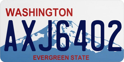 WA license plate AXJ6402