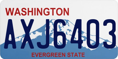 WA license plate AXJ6403
