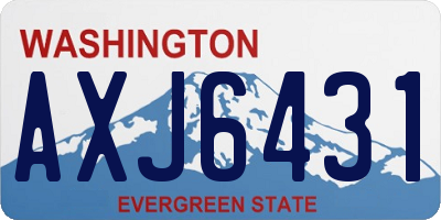 WA license plate AXJ6431
