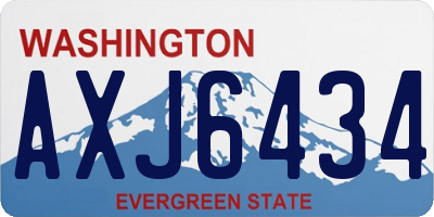 WA license plate AXJ6434