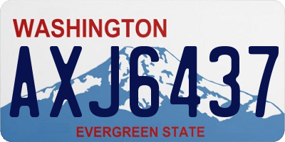 WA license plate AXJ6437