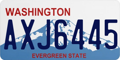 WA license plate AXJ6445