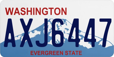 WA license plate AXJ6447