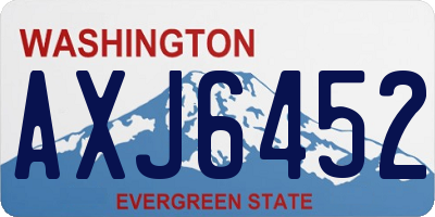 WA license plate AXJ6452