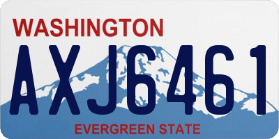WA license plate AXJ6461