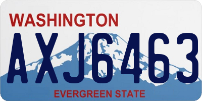 WA license plate AXJ6463