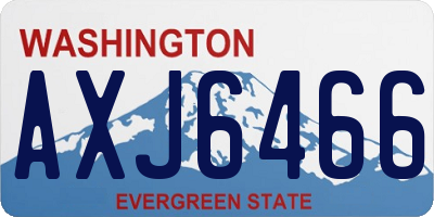 WA license plate AXJ6466
