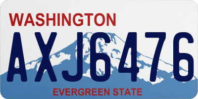 WA license plate AXJ6476