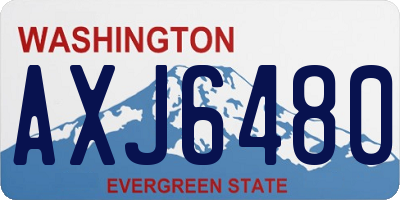 WA license plate AXJ6480