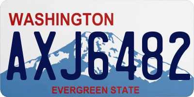 WA license plate AXJ6482