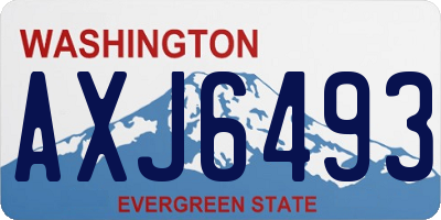 WA license plate AXJ6493
