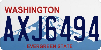 WA license plate AXJ6494