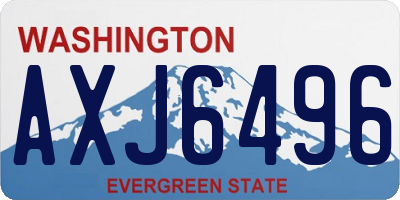 WA license plate AXJ6496