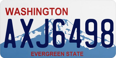 WA license plate AXJ6498