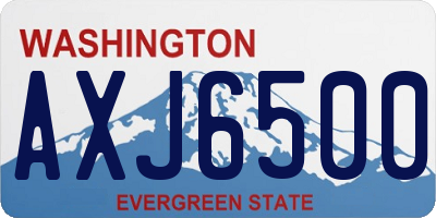WA license plate AXJ6500