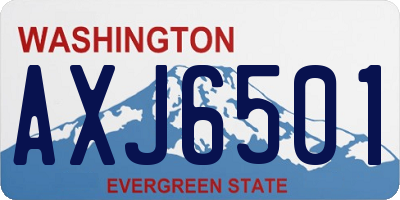 WA license plate AXJ6501