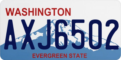 WA license plate AXJ6502