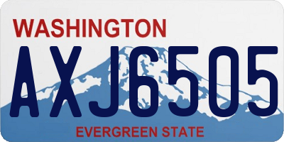 WA license plate AXJ6505