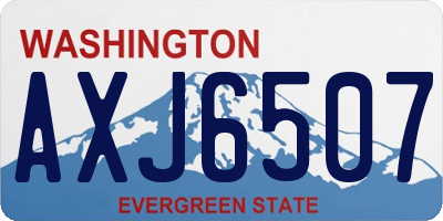 WA license plate AXJ6507