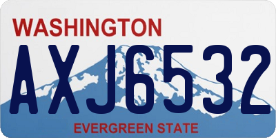 WA license plate AXJ6532