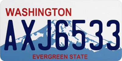 WA license plate AXJ6533