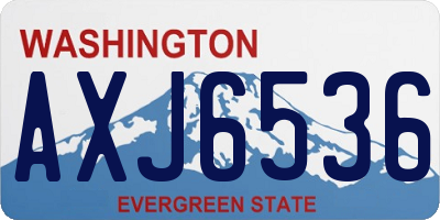 WA license plate AXJ6536