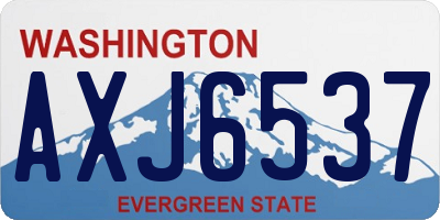 WA license plate AXJ6537