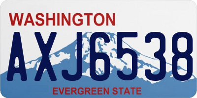 WA license plate AXJ6538
