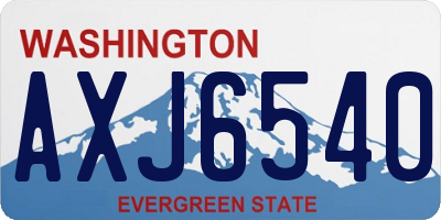 WA license plate AXJ6540