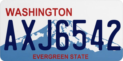 WA license plate AXJ6542