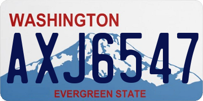 WA license plate AXJ6547