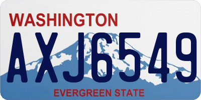 WA license plate AXJ6549