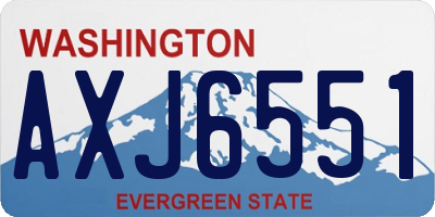 WA license plate AXJ6551