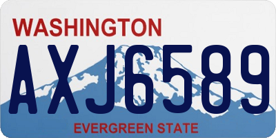 WA license plate AXJ6589