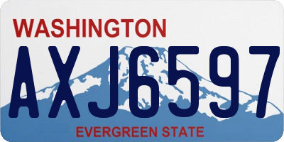 WA license plate AXJ6597