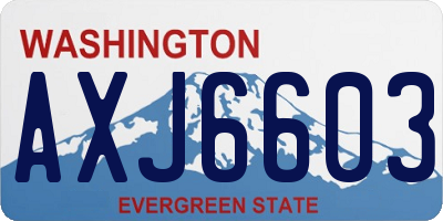 WA license plate AXJ6603