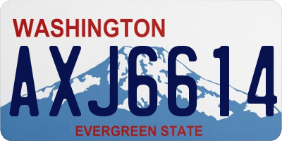 WA license plate AXJ6614