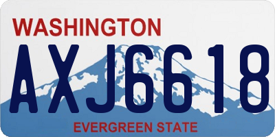 WA license plate AXJ6618