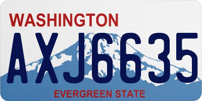 WA license plate AXJ6635