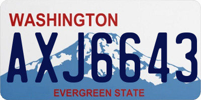 WA license plate AXJ6643
