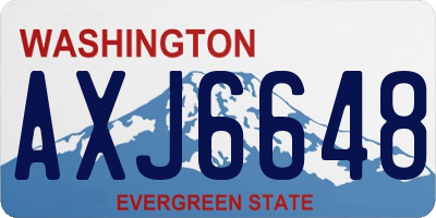 WA license plate AXJ6648