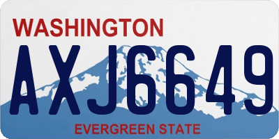 WA license plate AXJ6649
