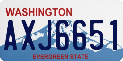 WA license plate AXJ6651